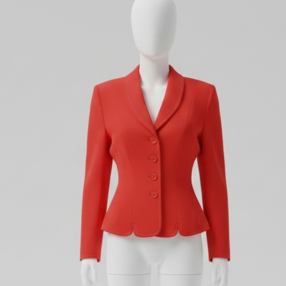 VTG Roxspun O'Neil's Red Pure Wool Blazer Jacket Sz Small
